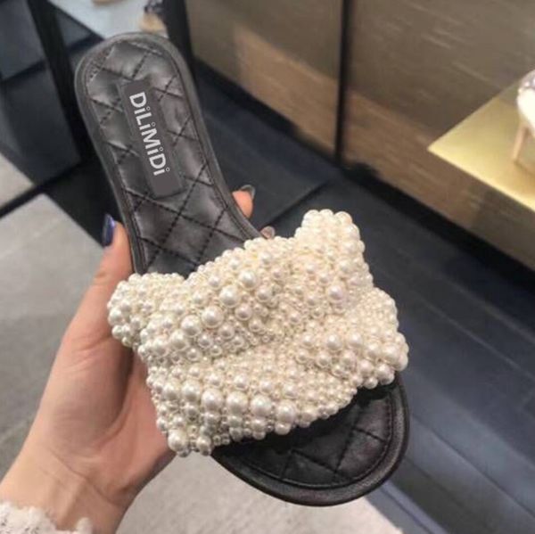 2019 women summer luxurious pearl bead slipper ladies peep toe handwork flat gladiator sandals women fashion casual shoes, Black
2019 women summer luxurious pearl bead slipper ladies peep toe handwork flat gladiator sandals women fashion casual shoes, Black