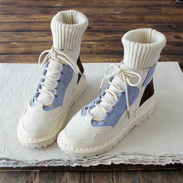 hand-made soft bottom short boots literary mori retro flat boots student casual womens ankle wool mouth socks, Black
hand-made soft bottom short boots literary mori retro flat boots student casual womens ankle wool mouth socks, Black