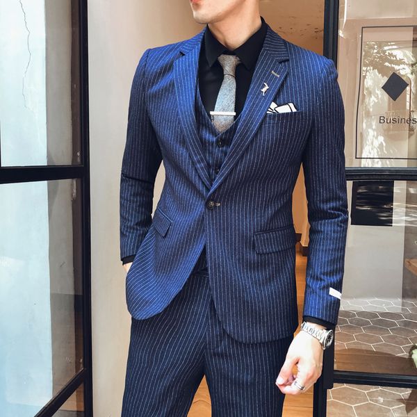 2019 men suit groomsmen royal blue tuxedo men fashions latest coat pant designs slim suit for stripe design, White;black
2019 men suit groomsmen royal blue tuxedo men fashions latest coat pant designs slim suit for stripe design, White;black