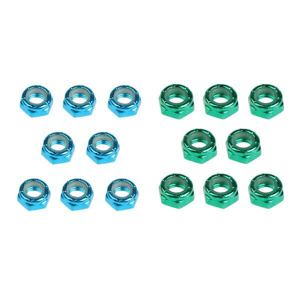 16pcs skateboard wheel axle nuts for longboard trucks, carbon steel, green&blue color
16pcs skateboard wheel axle nuts for longboard trucks, carbon steel, green&blue color