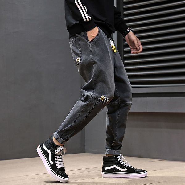 korean fashion men jeans black gray loose fit spliced designer harem pants street hip hop jeans men pencil pants, Blue
korean fashion men jeans black gray loose fit spliced designer harem pants street hip hop jeans men pencil pants, Blue