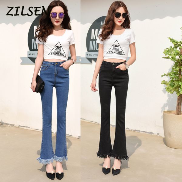 2019 sunlight brand new elastic fringed tassels 9 points long pants jeans high waist micro-speaker women's jeans women's femme, Blue
2019 sunlight brand new elastic fringed tassels 9 points long pants jeans high waist micro-speaker women's jeans women's femme, Blue