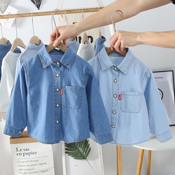 children's pure tong chen shan tong chen shan children's coat shirt color denim coat boys' casual long sleeve denim shirt, White;black
children's pure tong chen shan tong chen shan children's coat shirt color denim coat boys' casual long sleeve denim shirt, White;black