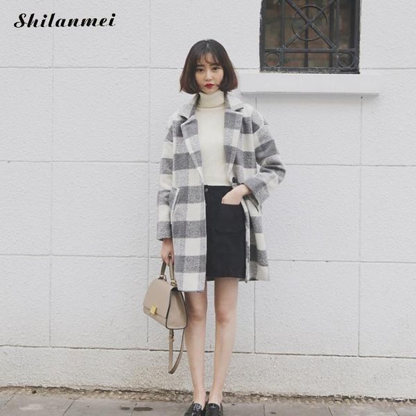 autumn winter women elegant wool blend plaid long coats casual woolen overcoat 2018 causal thickness warm button pocket outwear, Black
autumn winter women elegant wool blend plaid long coats casual woolen overcoat 2018 causal thickness warm button pocket outwear, Black