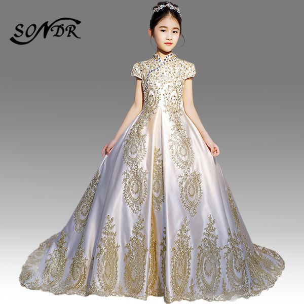 girl's dresses shining crystal flower girl ht065 champagne embroidery lace pageant ball gown train formal dress for kids, Red;yellow
girl's dresses shining crystal flower girl ht065 champagne embroidery lace pageant ball gown train formal dress for kids, Red;yellow