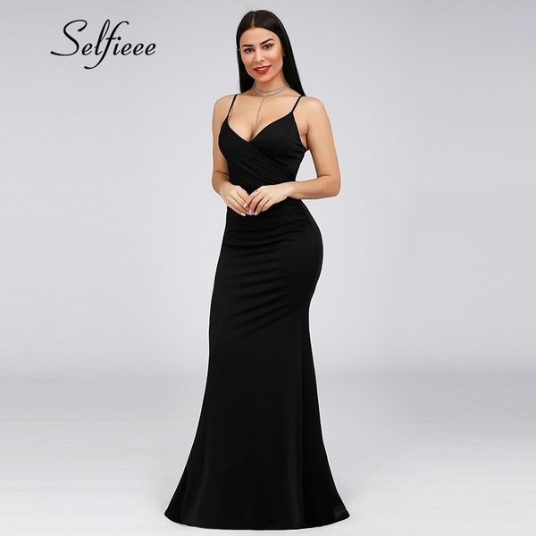 elegant bodycon maxi dresses mermaid sleeveless v-neck solid color spaghetti strap backless women dresses 2020 robe femme, Black;pink
elegant bodycon maxi dresses mermaid sleeveless v-neck solid color spaghetti strap backless women dresses 2020 robe femme, Black;pink