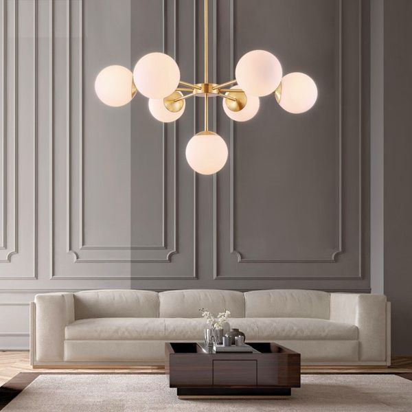 American modern contracted copper chandelier Nordic dining room bedroom multi LED glass magic beans brass lamps
American modern contracted copper chandelier Nordic dining room bedroom multi LED glass magic beans brass lamps