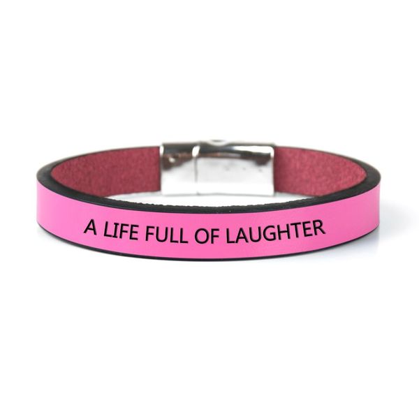 a life full of laughter leather bracelet for men women custom engrave letter personality punk vintage jewelry gift, White
a life full of laughter leather bracelet for men women custom engrave letter personality punk vintage jewelry gift, White