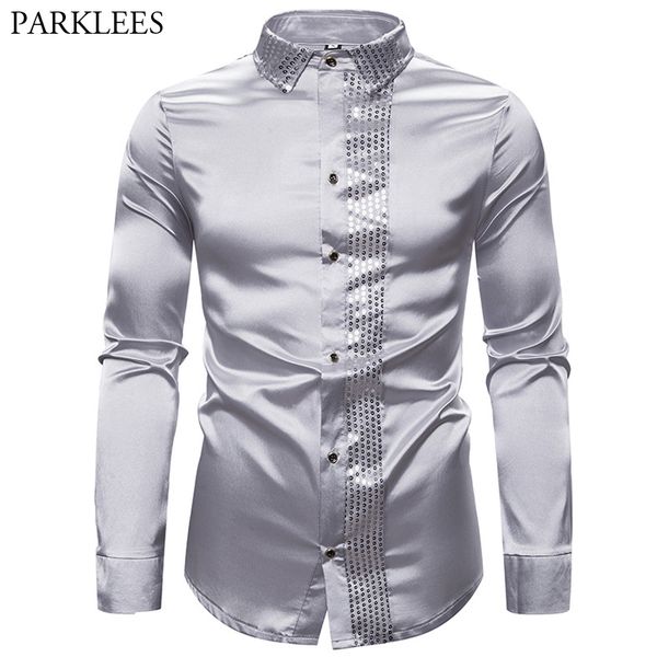 silver silk sequin men dress shirt smooth satin men tuxedo shirt mens button wedding prom disco chemise camisas hombre, White;black
silver silk sequin men dress shirt smooth satin men tuxedo shirt mens button wedding prom disco chemise camisas hombre, White;black