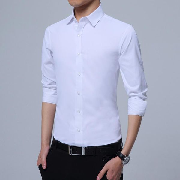 blouse men dress shirt long sleeve shirt men 5xl regular mens clothes camisa social slim fit business casual men's shirts, White;black 
blouse men dress shirt long sleeve shirt men 5xl regular mens clothes camisa social slim fit business casual men's shirts, White;black