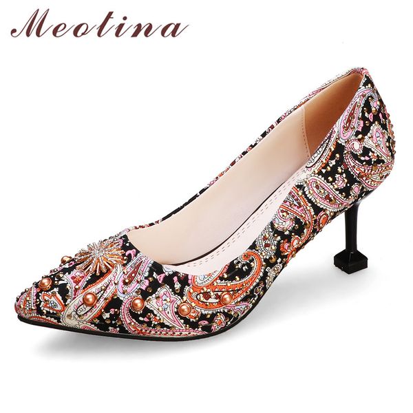 meotina high heels women pumps silk crystal kitten high heel wedding shoes mixed colors pointed toe shoes ladies red big size 43, Black
meotina high heels women pumps silk crystal kitten high heel wedding shoes mixed colors pointed toe shoes ladies red big size 43, Black