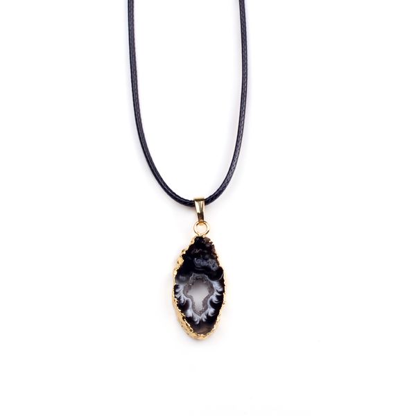 polished agate sliced gemstone jewelry, edging agate men and women fashion necklace, Silver
polished agate sliced gemstone jewelry, edging agate men and women fashion necklace, Silver