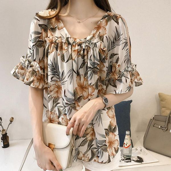 new womens and blouses v-neck printed short sleeve cold shoulder floral ruffles women 2020 summer bluzki damskie, White
new womens and blouses v-neck printed short sleeve cold shoulder floral ruffles women 2020 summer bluzki damskie, White