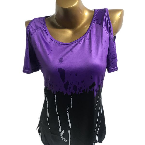 women's t-shirt ladies casual summer round neck cold shoulder solid colour loose fitting printing short-sleeved pullover, White
women's t-shirt ladies casual summer round neck cold shoulder solid colour loose fitting printing short-sleeved pullover, White