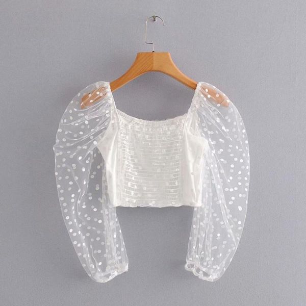 new 2020 women vacation style dots mesh sleeve patchwork short blouse ladies slimming shirt chic square collar crop ls6560, White
new 2020 women vacation style dots mesh sleeve patchwork short blouse ladies slimming shirt chic square collar crop ls6560, White