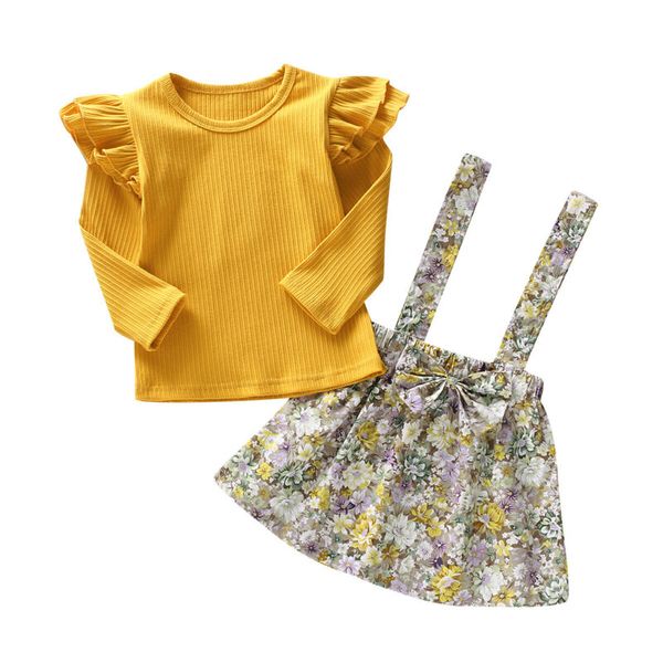 2019 toddler kid baby girl floral clothes long sleeve t-shirt suspender floral bib skirt dress outfits, White
2019 toddler kid baby girl floral clothes long sleeve t-shirt suspender floral bib skirt dress outfits, White
