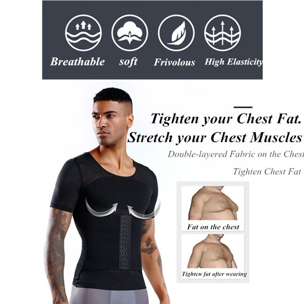 men's body shaper slimming short sleeve shapewear compression shirts abdomen shapers waist trainer slim corsets, Black;gray
men's body shaper slimming short sleeve shapewear compression shirts abdomen shapers waist trainer slim corsets, Black;gray