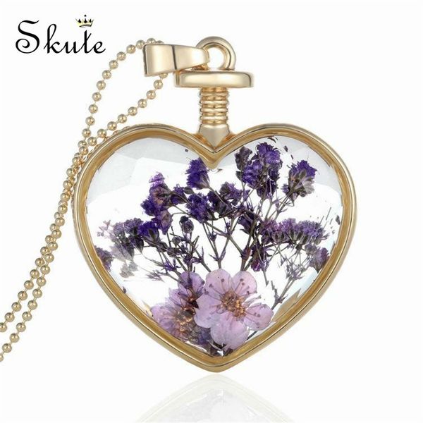 pendant necklaces skute heart locket necklace for women dried flowers transparent glass gold chain femme fashion jewelry, Silver
pendant necklaces skute heart locket necklace for women dried flowers transparent glass gold chain femme fashion jewelry, Silver