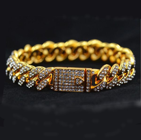 cuban chain iced out hip hop bracelet for mens quality pop club bracelets gold silver plating bangle zircon chains accessories, Black
cuban chain iced out hip hop bracelet for mens quality pop club bracelets gold silver plating bangle zircon chains accessories, Black