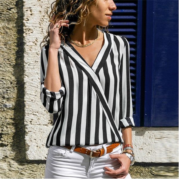 gentillove women casual long sleeve striped blouse female v neck shirts harajuku tunic femme blusas 2019 streetwear, White
gentillove women casual long sleeve striped blouse female v neck shirts harajuku tunic femme blusas 2019 streetwear, White