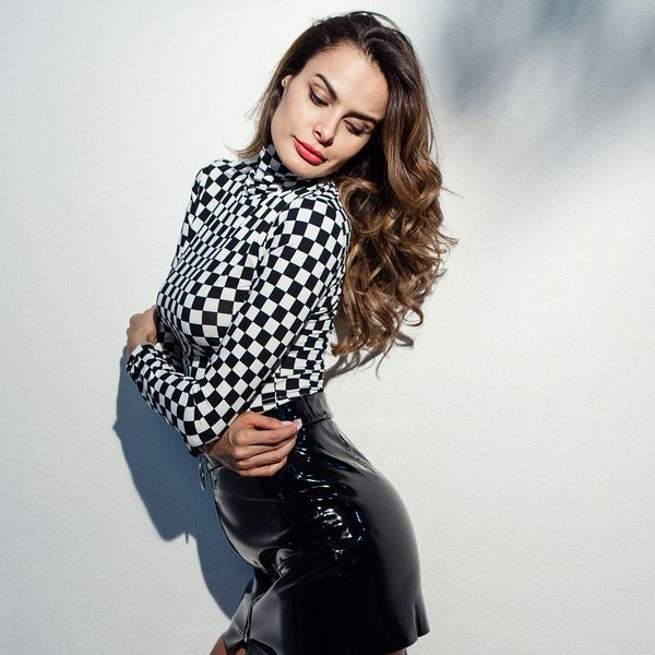 designer womens t-shirt new brand short fashion long sleeve blouse womens tight turtleneck grid leopard style size s-l wholesales, White
designer womens t-shirt new brand short fashion long sleeve blouse womens tight turtleneck grid leopard style size s-l wholesales, White