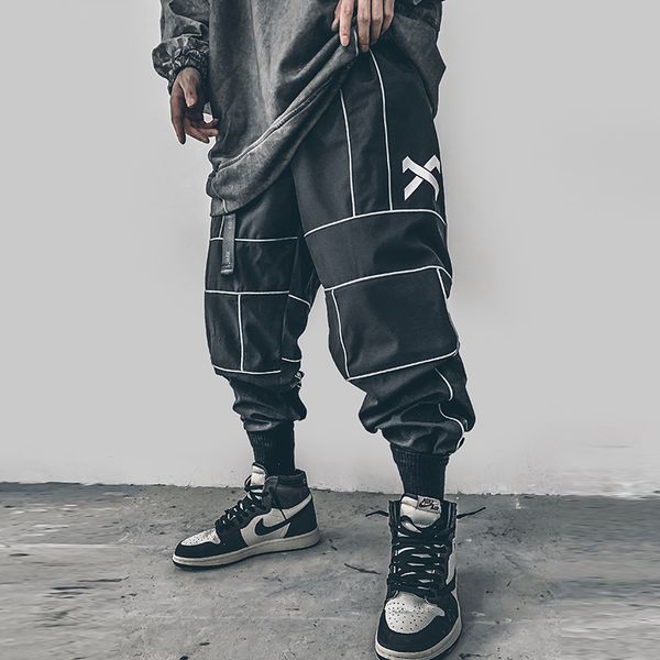 men's pants harajuku pant joggers hip hop reflective japanese streetwear thin sweatpant trousers, Black
men's pants harajuku pant joggers hip hop reflective japanese streetwear thin sweatpant trousers, Black