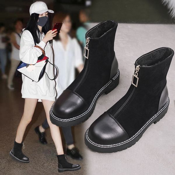 women's rubber boots shoes round toe lace up zipper boots-women winter footwear booties ladies low heels booties luxury, Black
women's rubber boots shoes round toe lace up zipper boots-women winter footwear booties ladies low heels booties luxury, Black