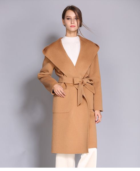 2020 100% cashmere wool vintage lapel neck sashes outwear luxury loose autumn winter classic coats for women, Black
2020 100% cashmere wool vintage lapel neck sashes outwear luxury loose autumn winter classic coats for women, Black
