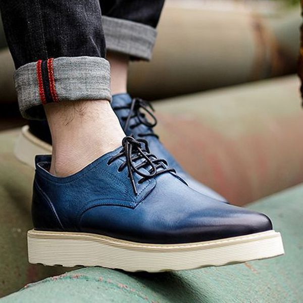 new fashion round toe derby man comfortable shoes genuine leather laces footwear flat platform men's casual office flats nhs139, Black
new fashion round toe derby man comfortable shoes genuine leather laces footwear flat platform men's casual office flats nhs139, Black