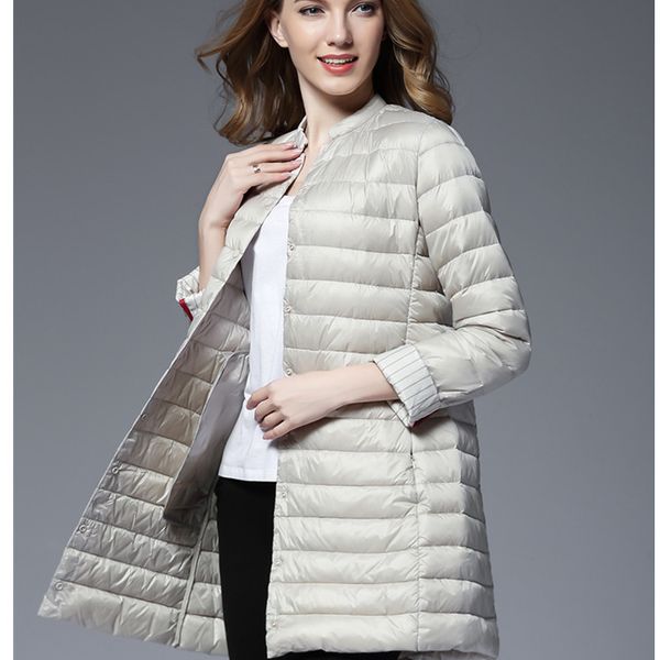 2019 winter korean version commuter thin long section down jacket women's light collar slim coat large size casacas para mujer, Black
2019 winter korean version commuter thin long section down jacket women's light collar slim coat large size casacas para mujer, Black