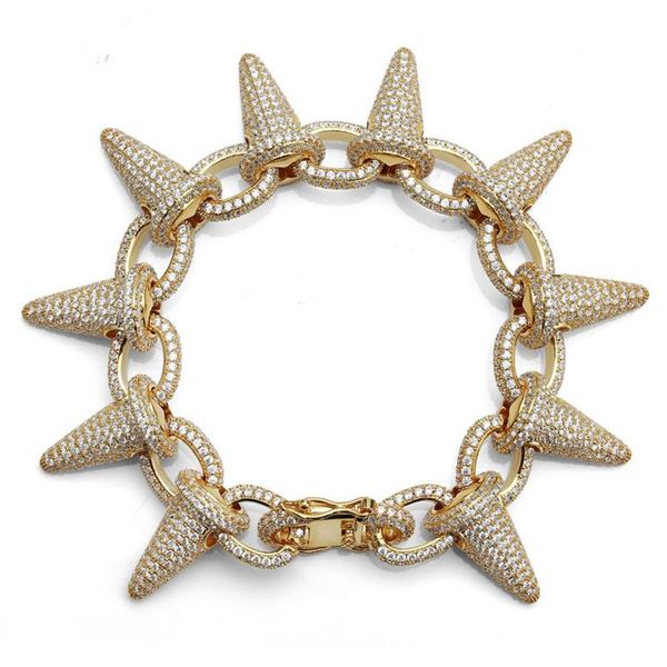 hip hop bracelets punk luxury bling zircon men women bracelets luxury gold silver color big rivet charm bracelets, Golden;silver
hip hop bracelets punk luxury bling zircon men women bracelets luxury gold silver color big rivet charm bracelets, Golden;silver