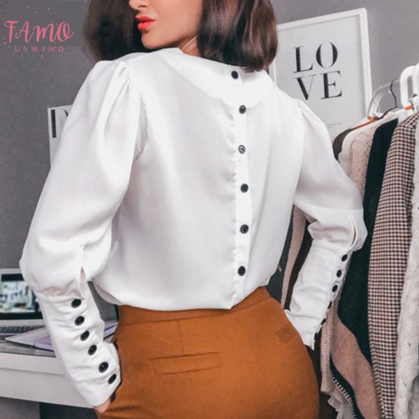 women office lady back button blouse long sleeve v neck solid casual elegant shirt 2020 autumn fashion women blusas, White
women office lady back button blouse long sleeve v neck solid casual elegant shirt 2020 autumn fashion women blusas, White