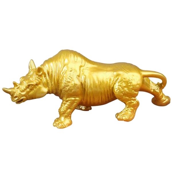 rhinoceros resin decor microlandschaft resin decoration resin craftwork gold