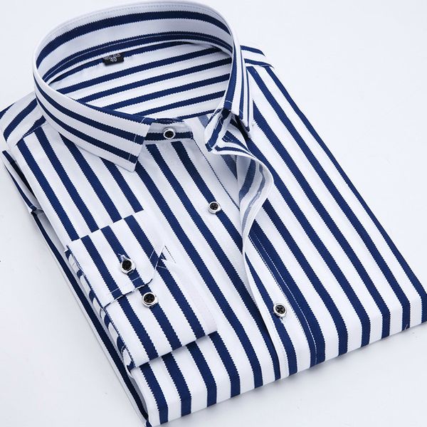 mens business casual long sleeved men plus size shirt classic striped male social dress shirts plaid brand clothing, White;black
mens business casual long sleeved men plus size shirt classic striped male social dress shirts plaid brand clothing, White;black