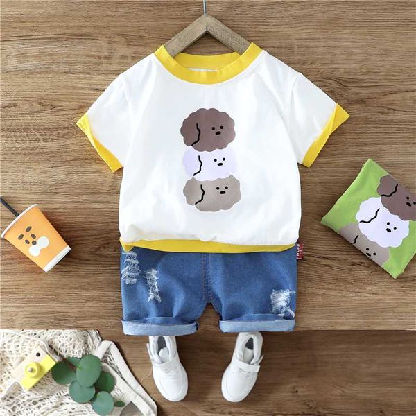2020 summer baby boys girls clothing sets cartoon short sleeve t shirt denim shorts infant children vacation clothes, White
2020 summer baby boys girls clothing sets cartoon short sleeve t shirt denim shorts infant children vacation clothes, White