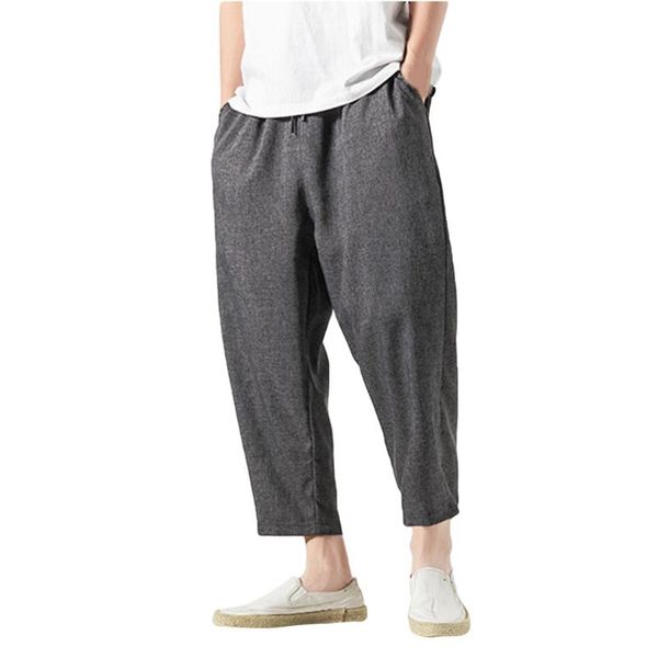 casual baggy pants men summer 2020 vintage loose cotton linen harem pants men pure color ankle-length, Black
casual baggy pants men summer 2020 vintage loose cotton linen harem pants men pure color ankle-length, Black