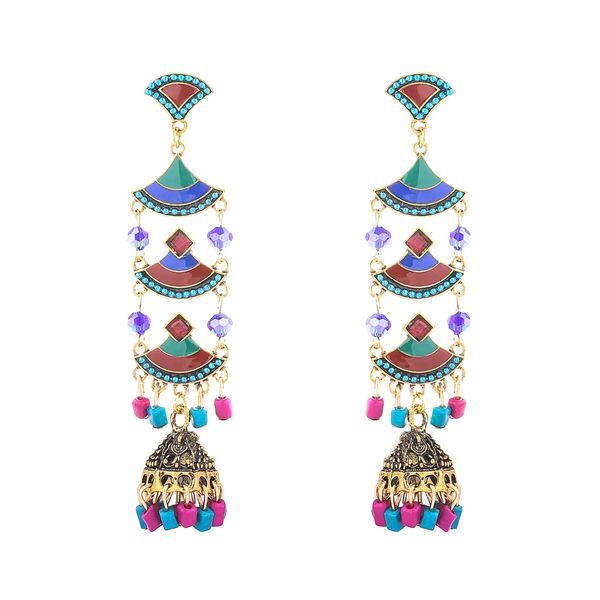 retro indian bollywood style jhumka jhumki drop earrings multicolor beaded tassel hollow earrings gypsy jewelry, Silver
retro indian bollywood style jhumka jhumki drop earrings multicolor beaded tassel hollow earrings gypsy jewelry, Silver