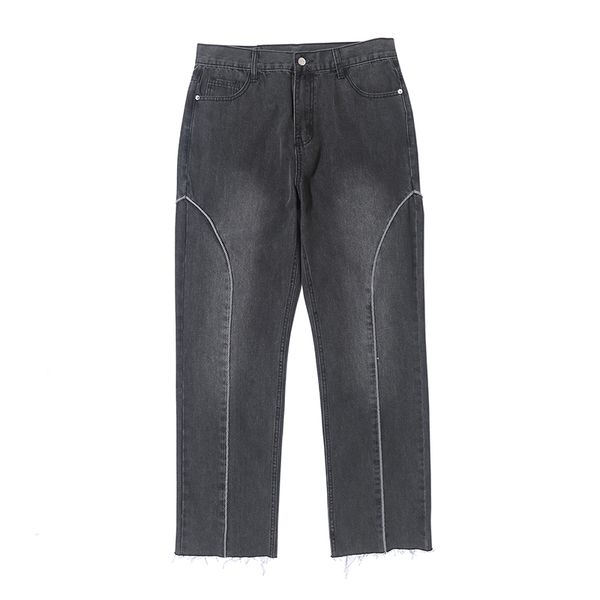 men's jeans harajuku streetwear edited lines retro loose pants men personality straight zipper washed baggy denim trousers, Blue
men's jeans harajuku streetwear edited lines retro loose pants men personality straight zipper washed baggy denim trousers, Blue