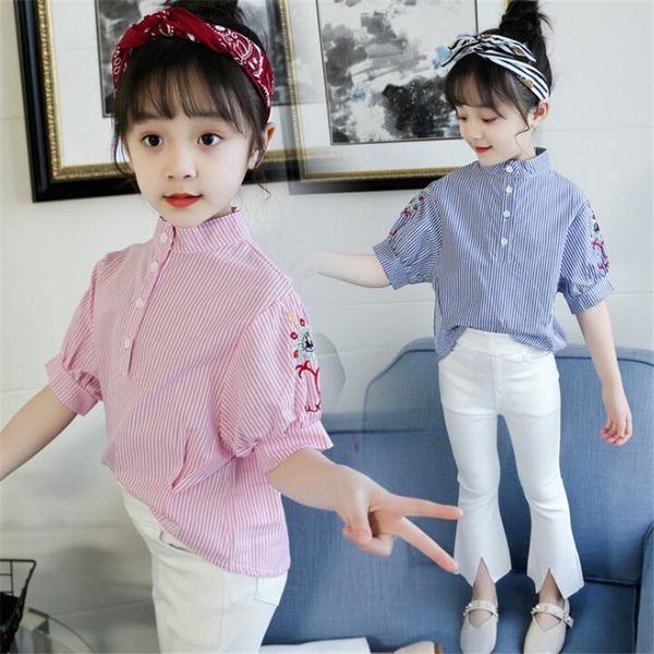 2019 summer fashion children girls button design pullover blouses teenage girls flower print shirts striped blouse for kids, White;black
2019 summer fashion children girls button design pullover blouses teenage girls flower print shirts striped blouse for kids, White;black