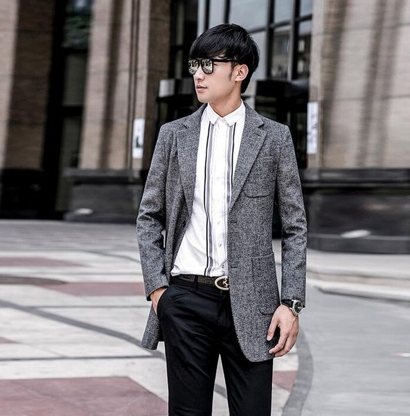 new arrival designer men's clothing grey casual woolen coat men business suit collar plus size overcoat mens wool coat outerwear, Black
new arrival designer men's clothing grey casual woolen coat men business suit collar plus size overcoat mens wool coat outerwear, Black