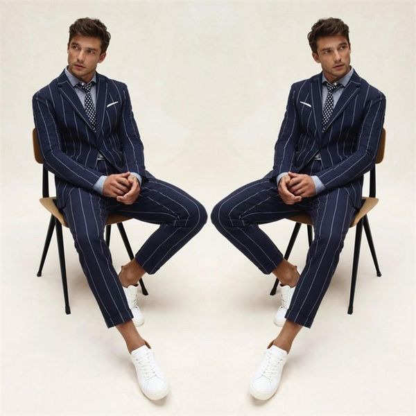 2020 navy stripe men suits blazer wedding suit slim fit 2 pieces groom tuxedos mens prom suits (jacket+pants) custom made, Black;gray
2020 navy stripe men suits blazer wedding suit slim fit 2 pieces groom tuxedos mens prom suits (jacket+pants) custom made, Black;gray