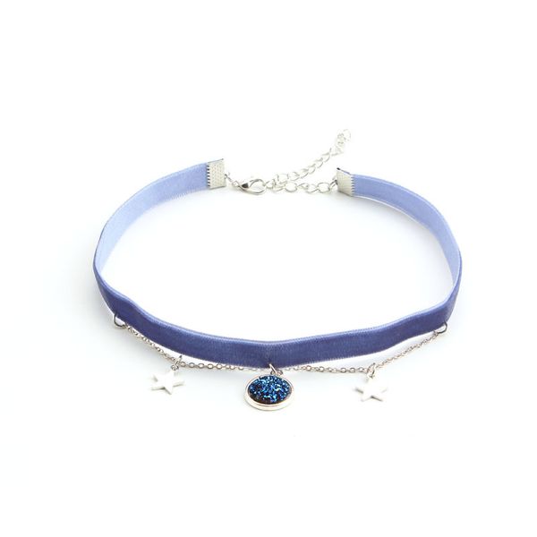 xslive new women's velvet choker 2019 double-layer necklace blue starry original clavicle chain five-pointed star pendant collar, Silver
xslive new women's velvet choker 2019 double-layer necklace blue starry original clavicle chain five-pointed star pendant collar, Silver