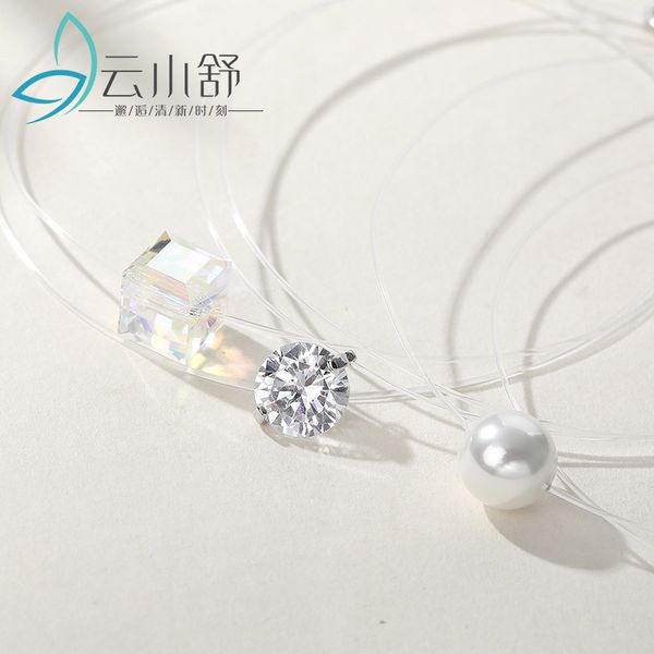 new style s925 sterling silver necklace transparent fishing line bead necklace zircon pendant female clavicle chain custom jewelry special
new style s925 sterling silver necklace transparent fishing line bead necklace zircon pendant female clavicle chain custom jewelry special