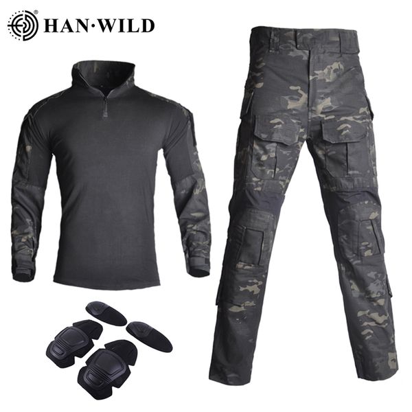 tactical camouflage uniform clothes suit us army combat clothes combat shirt + cargo pants knee pads, Gray;blue
tactical camouflage uniform clothes suit us army combat clothes combat shirt + cargo pants knee pads, Gray;blue