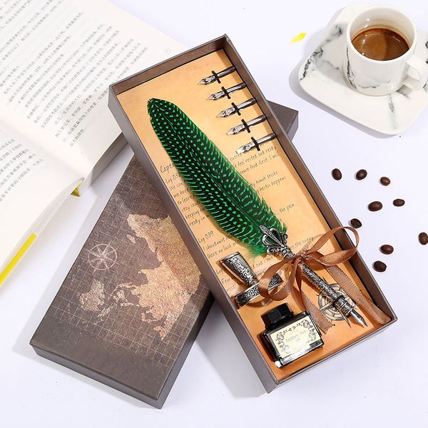 european feather pen student writing pen stationery gift box wedding birthday gift quality tip vintage texture body
european feather pen student writing pen stationery gift box wedding birthday gift quality tip vintage texture body