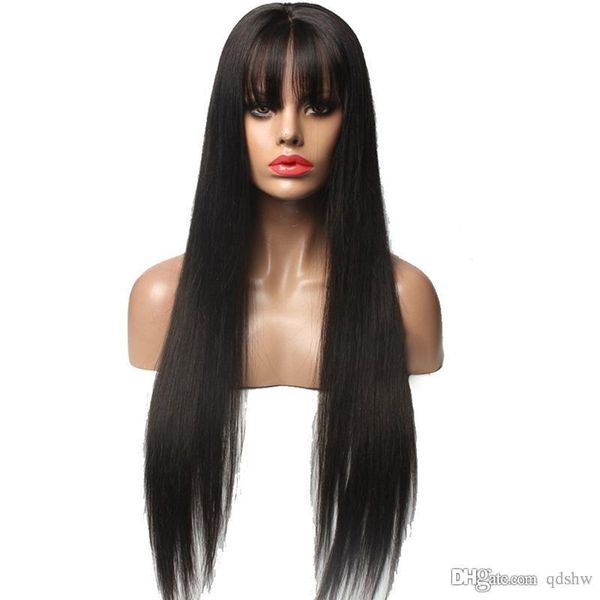 natural human hair wigs with bangs for black women pre plucked silky straight virgin peruvian hair glueless long lace front wigs bangs, Black;brown
natural human hair wigs with bangs for black women pre plucked silky straight virgin peruvian hair glueless long lace front wigs bangs, Black;brown