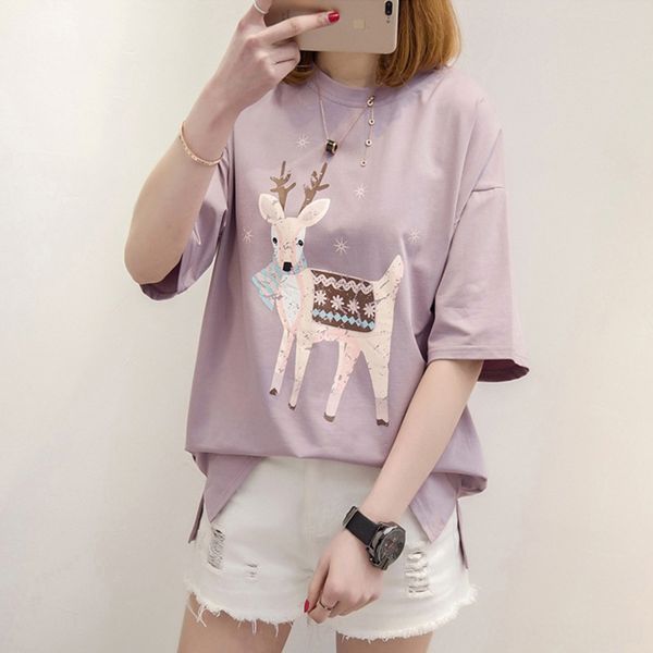short-sleeved female 2019 cartoon summer clothes women's base short-sleeved t- female 2019 cartoon summer clothes women's base t-s, White
short-sleeved female 2019 cartoon summer clothes women's base short-sleeved t- female 2019 cartoon summer clothes women's base t-s, White