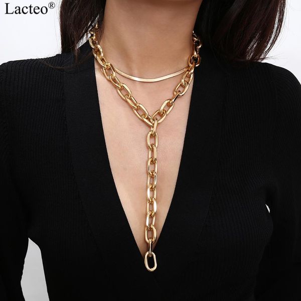 lacteo punk thick chunky chain choker necklace for women hip hop multi layered long chain collar charm necklace female jewelry, Silver
lacteo punk thick chunky chain choker necklace for women hip hop multi layered long chain collar charm necklace female jewelry, Silver