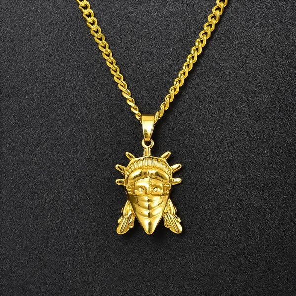 mens fashion jewelry charm gold plated small pendant necklace masked goddess of om hip hop punk rock rap men gift, Silver
mens fashion jewelry charm gold plated small pendant necklace masked goddess of om hip hop punk rock rap men gift, Silver