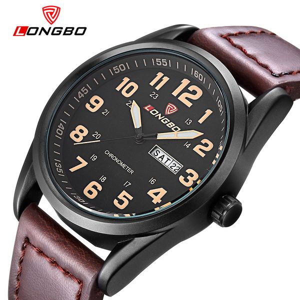 longbo mens watches men sport waterproof wristwatch business leather quartz watch relogio masculino, Slivery;brown
longbo mens watches men sport waterproof wristwatch business leather quartz watch relogio masculino, Slivery;brown